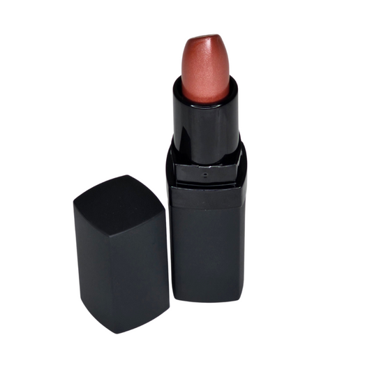 Popular Spice Frosted Metallic Lipstick formulated with botanical ingredients to deliver a deeply hydrating, long-lasting  with a burnt orange radiant finish.