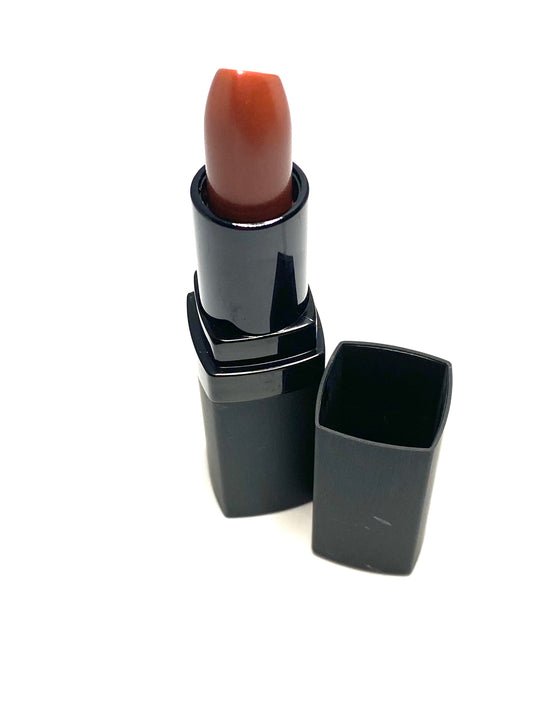 Glazed Plum Frosted  Metallic Lipstick   In a vibrant plum shade with a shimmering frosted finish, displayed in its elegant packaging.