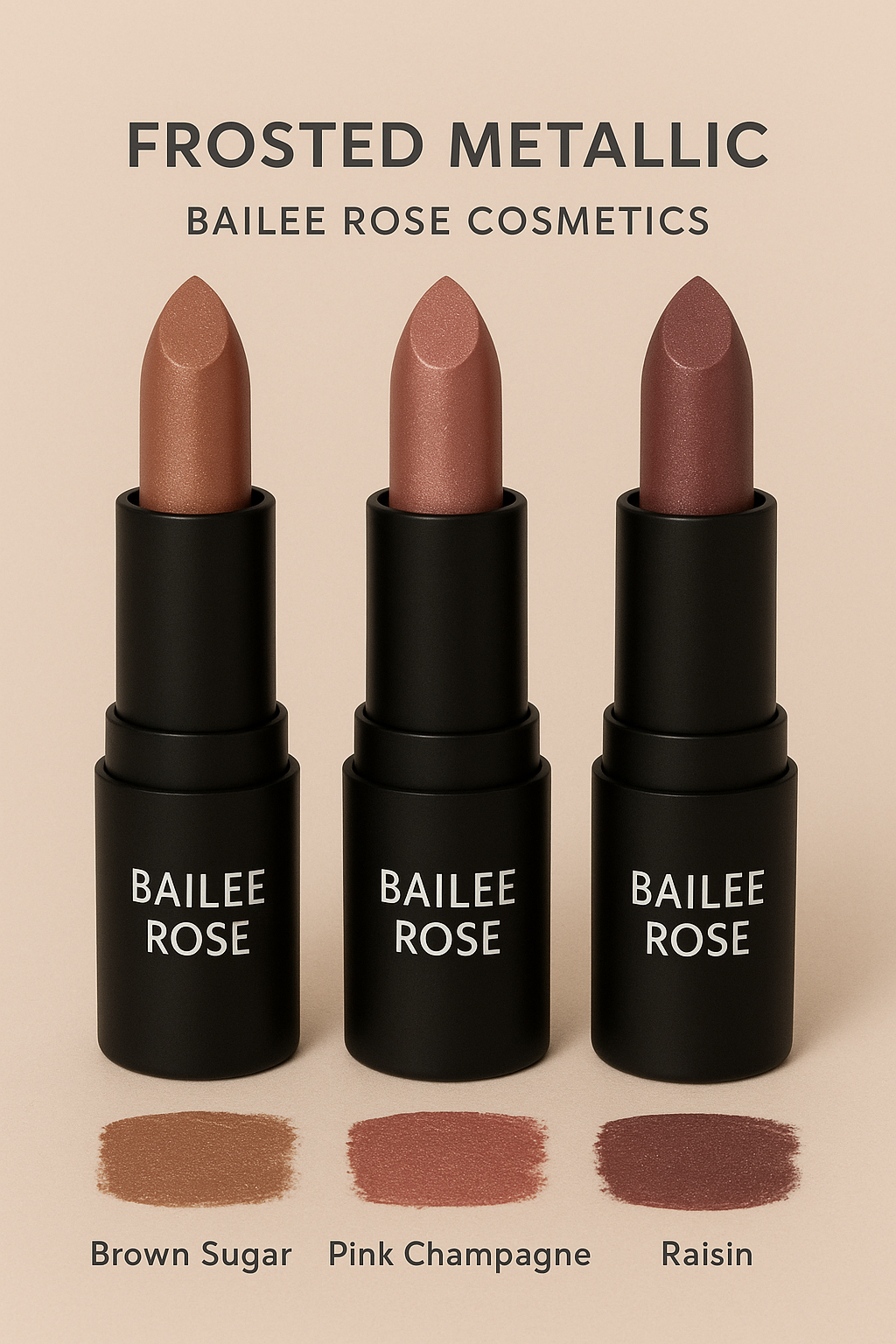 Frosted Metallic Lipstick Trio