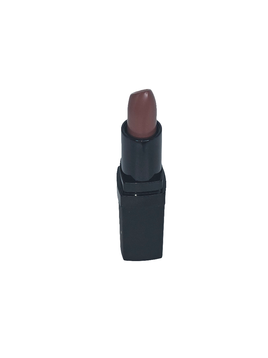 Hydrating brown, neutral lipstick with a smooth, creamy texture and vibrant color.