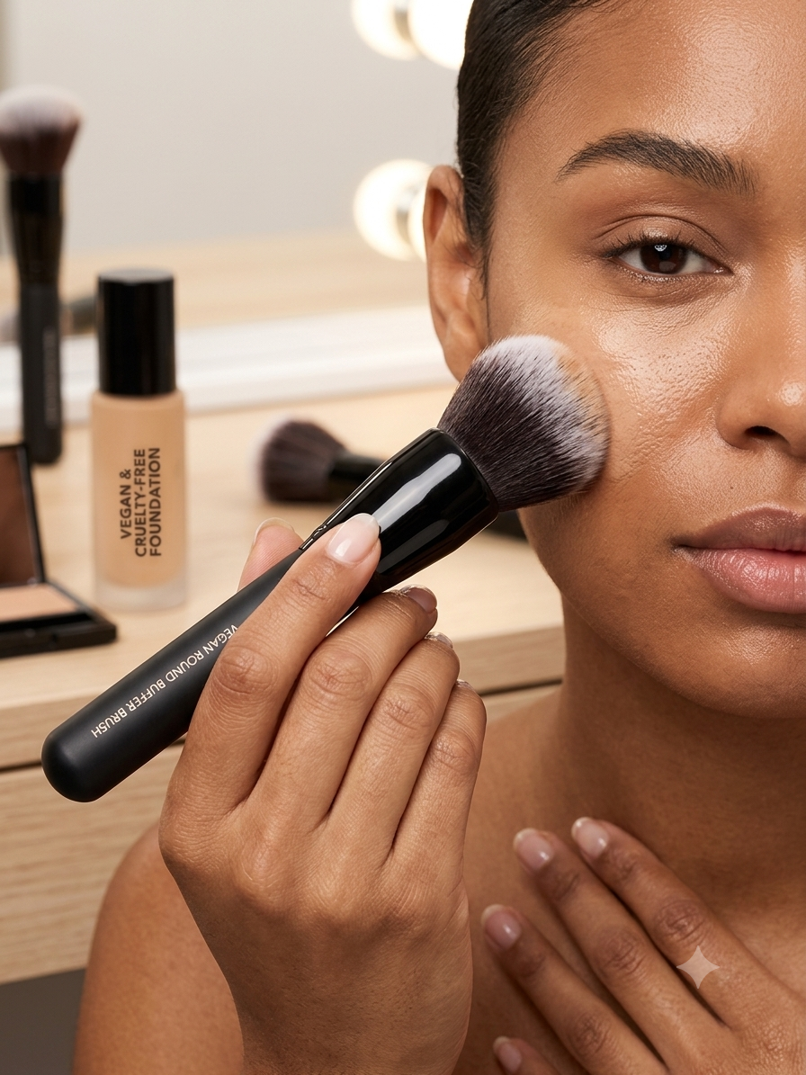 Vegan  Round Buffer Brush | Elevate Your Complexion